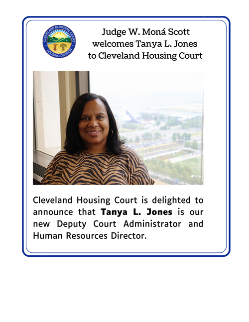 Tanya L. Jones is Cleveland Housing Court's new Deputy Court Administrator and Director of Human Resources.